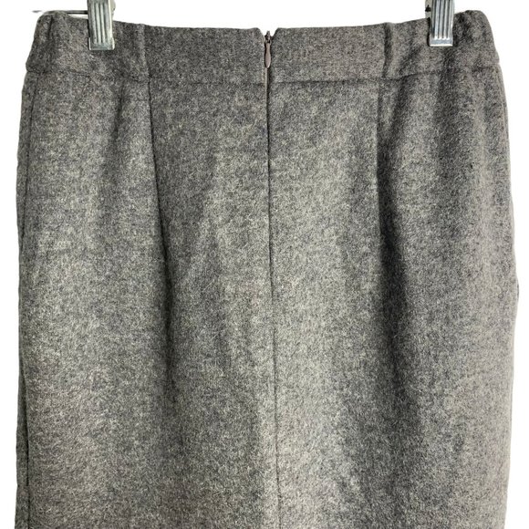 12 Storeez Wool Pencil Skirt XS Grey Drawstring Elastic Waist Pockets Lined - Picture 4 of 5